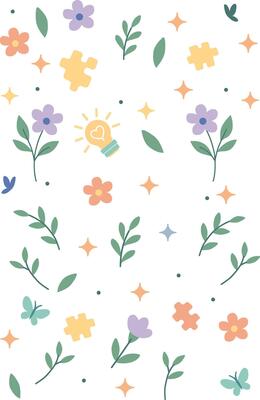 Mental Health Day Floral Pattern