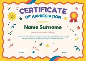 Playful Certificate Template vector