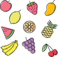 fruit icon bundle vector