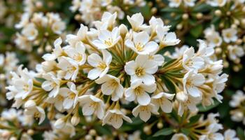 a flowering shrub with delicate cream petals photo