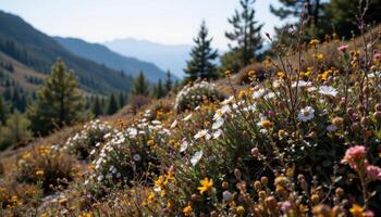 dense thicket of wild shrubs in the wilderness photo