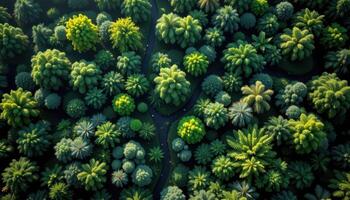 a treetop view of a rainforests photo