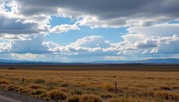 a cloudy sky over a vast tundras photo