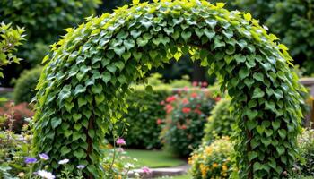 hanging ivy cascading down a garden archs photo