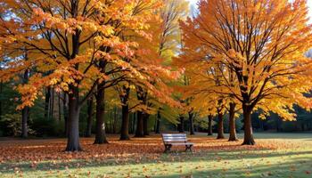 a quiet grove of maple trees in the falls photo