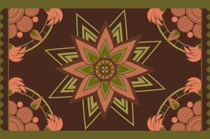 Ethno pattern with leaves and star vector
