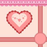 Love card. Simple design with heart, ribbon and flowers for invitation and banner vector