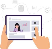 learn to use smartphone tablet by watching videos. stock illustrations and infographics vector