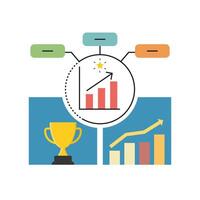 Data analysis growth chart illustration vector