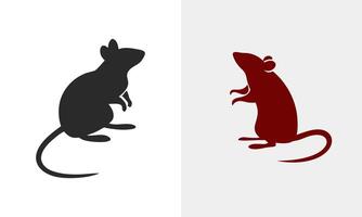 Simple mouse silhouettes black and maroon vector