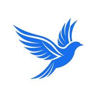Abstract blue bird in flying logo design vector