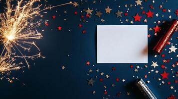 Blank Cards and Festive Decorations Create a Celebratory Atmosphere During Holiday Preparations. photo