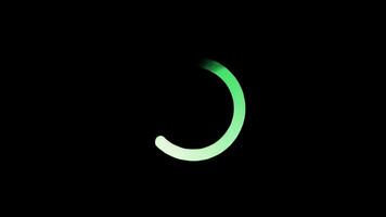 Animated Green Loading Circle on Black Background. video