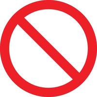 Prohibition Sign. Stop do not no entry sign. No Sign Icon. Red circle with a red diagonal line through it indicating prohibition or a restriction symbol. vector