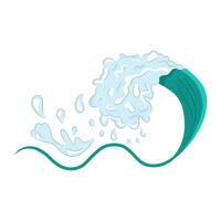 Hand-drawn of wave roll illustration, splash water, swaying water in ocean. vector