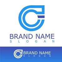 Modern abstract logo design featuring a stylized letter C with clean lines and dual-tone blue colors. Ideal for branding, corporate identity, or technology businesses vector