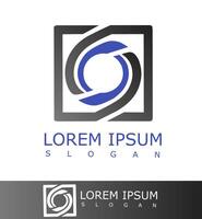 Modern logo with a blue and black circular abstract design vector