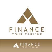 Modern finance logo with abstract triangular shapes forming an upward-pointing arrow, symbolizing growth, progress, and stability. Perfect for investment firms or financial service brands vector