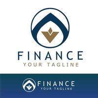 Elegant finance logo featuring a stylized upward arrow and diamond shape within a circle, symbolizing growth, value, and stability. Ideal for finance, investment, or corporate branding vector