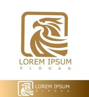 Stylized Hawk Logo in Square Frame Elegant Minimalist Bird Emblem for Premium Branding vector