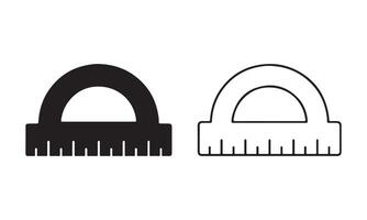 Protractor Silhouette and Line Art Icon vector
