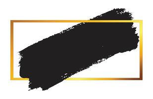 Gradient frame with black ink brush stroke vector