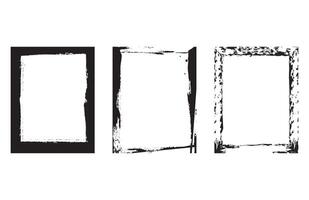 Grunge Ink Border Three Frames vector