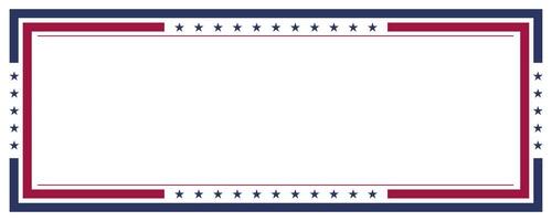 Patriotic Frame American Flag Border. vector