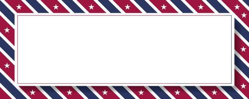 Patriotic Frame Red with White and Blue USA Banner. vector