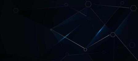 Abstract blue digital lines and connection network background vector