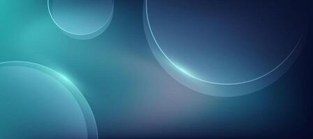 Minimalist abstract glass circle banner background , light teal with blue circle background for presentation branding or business template vector
