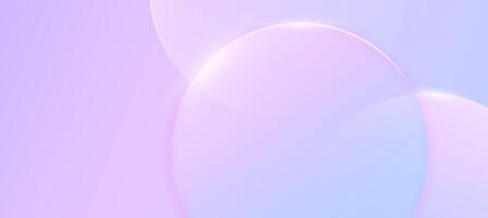 Minimalist abstract glass circle banner background , light pink with blue circle background for presentation branding or business template vector