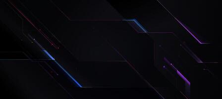 The cyber digital background with glowing lines blue and purple vector