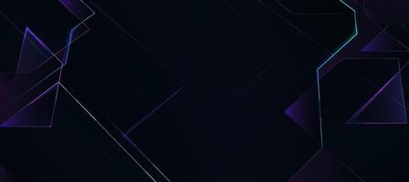 Abstract neon diagonal stripe lines with geometric on dark background vector