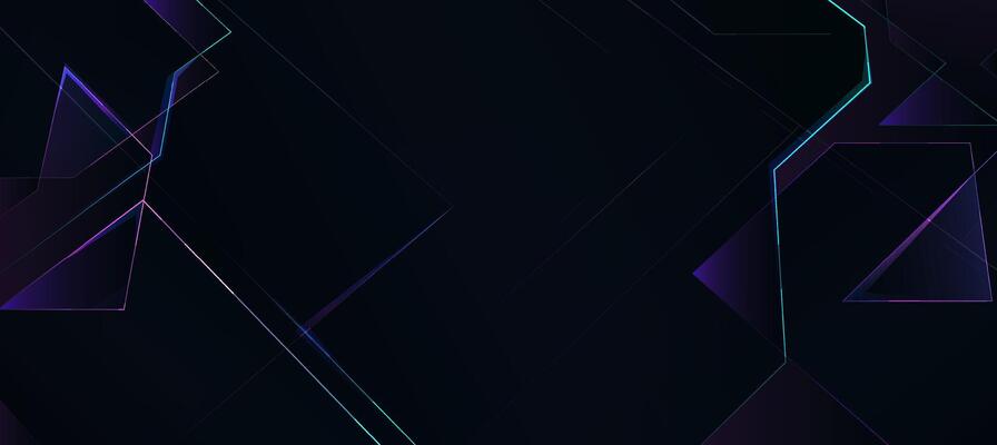 Abstract neon diagonal stripe lines with geometric on dark background