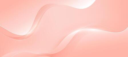 Minimalist abstract rose gold gradient background, light white lines with rose gold curve background for presentation branding or business template vector