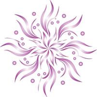 Elegant Floral Snowflake Design with Swirling Petals vector