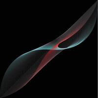 Abstract neon lines swirling on a black background vector