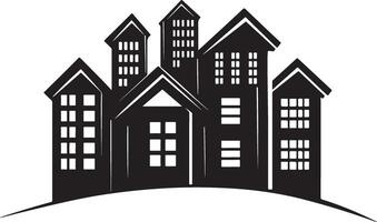 Silhouette of a diverse urban cityscape with various buildings vector