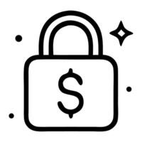 Secure financial transactions symbolized by a padlock with a dollar sign, representing safety in finance vector