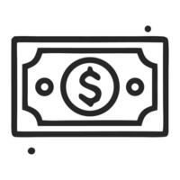 Illustration of a dollar bill featuring a prominent dollar sign, set against a minimalistic background, symbolizing finance and currency vector