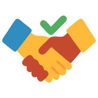 Two diverse hands shaking in a professional setting, symbolizing partnership and collaboration vector