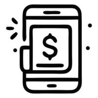 Smartphone displaying a dollar sign, symbolizing mobile payment technology and financial transactions vector