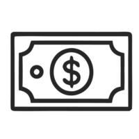 Illustration of a dollar bill with a simple design, symbolizing finance and economy concepts vector