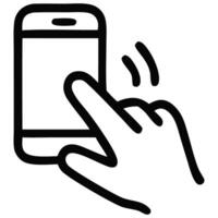 Hand interacting with a smartphone screen, showcasing technology use in a modern setting vector