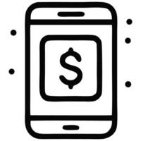 Smartphone displaying a dollar sign, symbolizing digital payments, with a blurred urban background vector