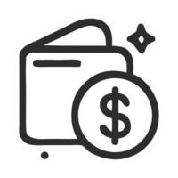 Simple illustration of a wallet and a dollar sign, symbolizing finance and transactions vector