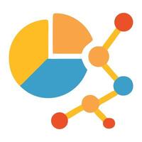 Colorful pie chart and data points illustrating statistical analysis in a modern workspace vector