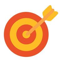 Colorful bullseye target with an arrow hitting the center, symbolizing precision and achievement vector