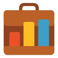 Colorful briefcase with bar charts representing growth and success in a business environment vector